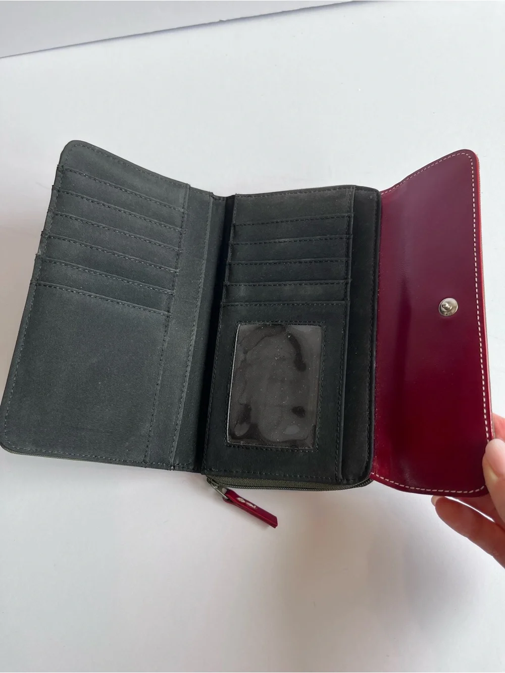 kate spade Olive Green and Burgundy Wallet